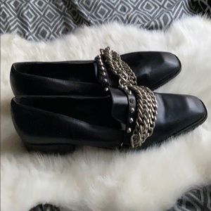 Zara woman black chain loafer